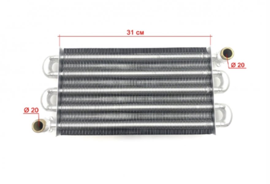 Теплообменник битермический QS 32GT2103 (31 см)
